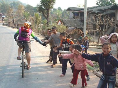 high-five on the side of the road