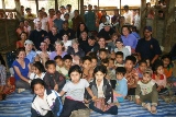 photo with villagers