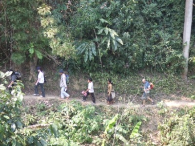 6km track leading to the village from the river